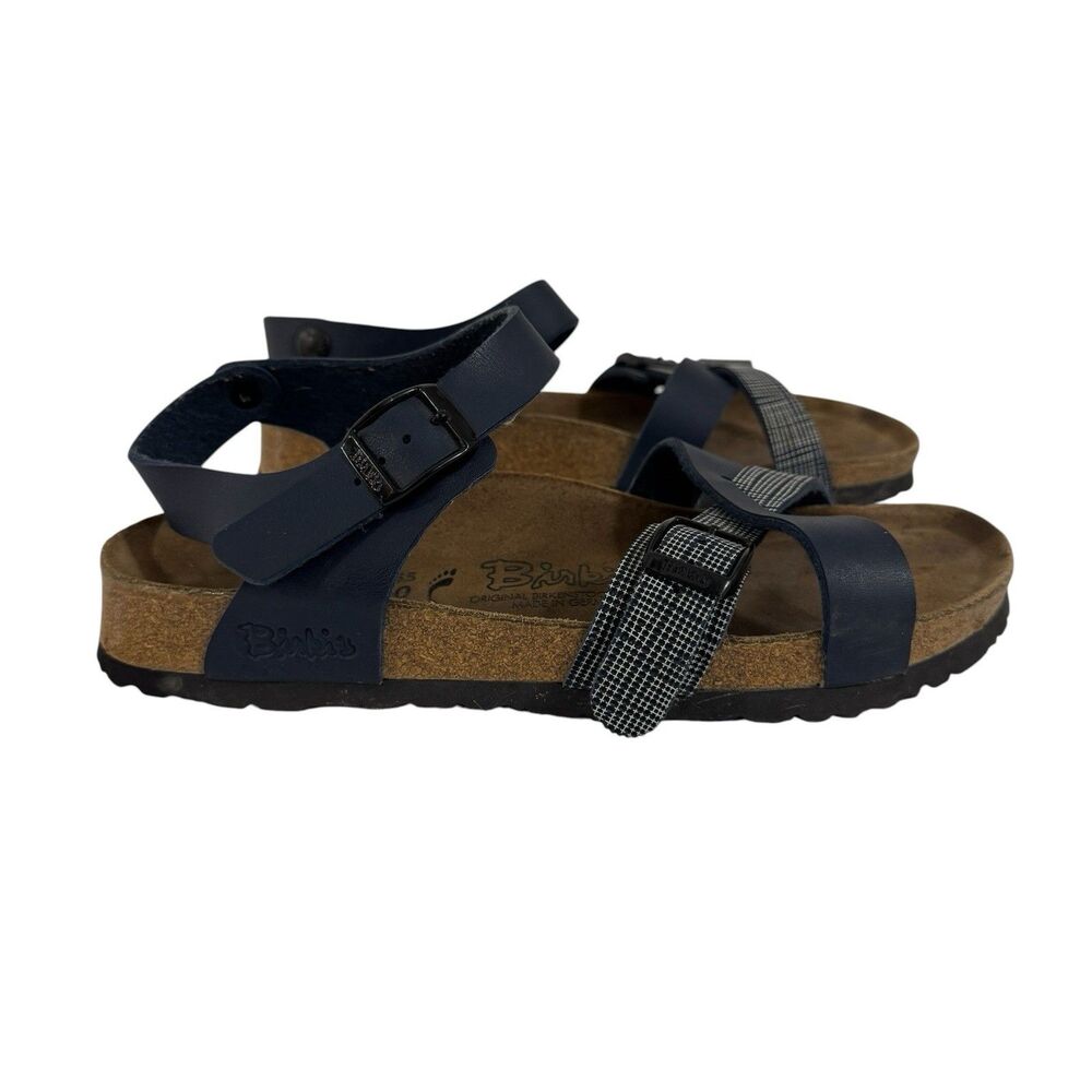 Birkenstock Birki's Lillie 39 8/8.5 NARROW Criss Cross Blue Sandal Women READ - Picture 2 of 15